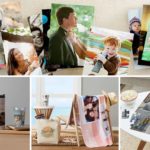 shutterfly products on various backgrounds (table chair fabric)