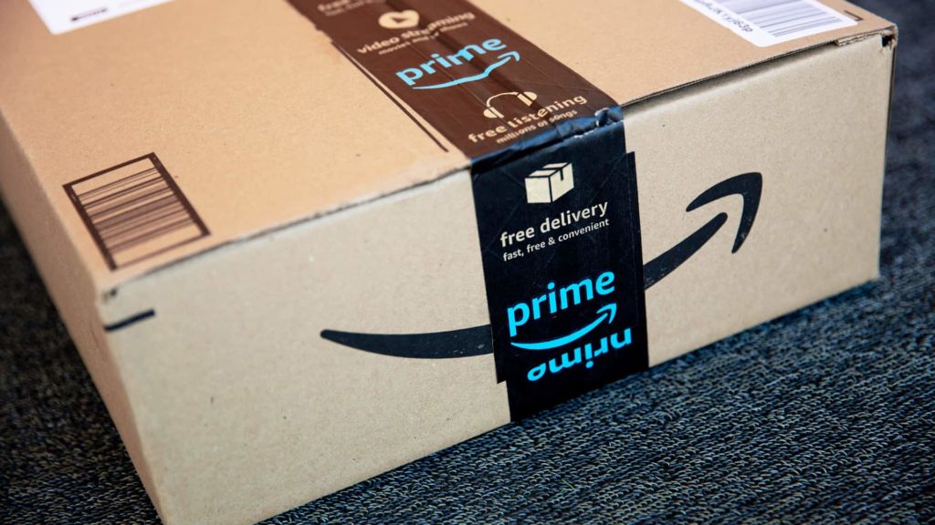 amazon prime box on doorstep