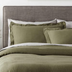 Brooklyn Loom Flax Linen Duvet Set, Queen, Olive Green