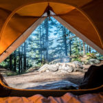view from inside a tent