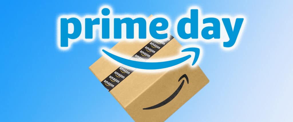 prime day logo and amazon box